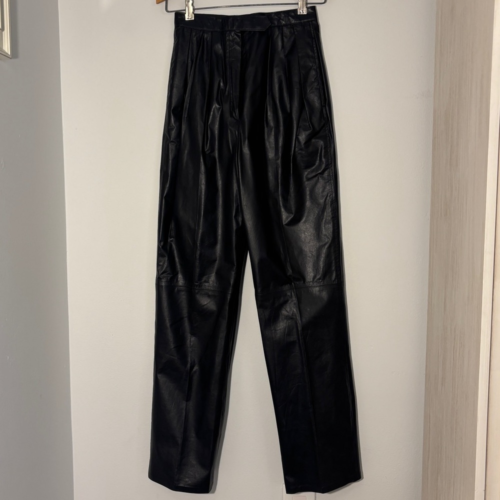C.J. Todd Women's Black Leather Pants